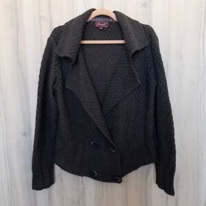Berretti Womens Cardigan‎ Size M Brown Wool Mohair Preppy Quiet Luxury Old Money
